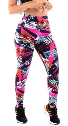 Calça Legging Leg Feminina Cos Alto Suplex Estampada Fitness Academia.