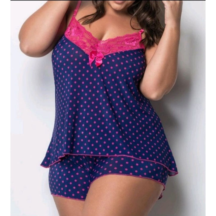 Baby Doll Plus Size / Short Doll / Pijama de Liganete Plus Size Confortável Verão