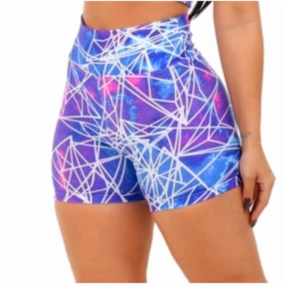 Short Fitness Academia Cintura Alta Confortável Estampado