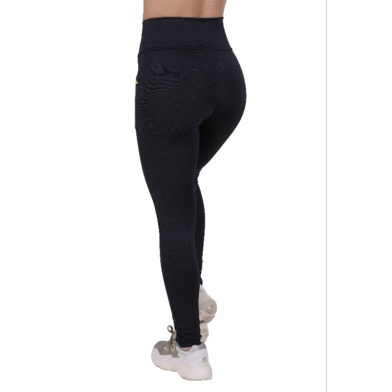 Calça Feminina Cintura Alta Legging Bolso Real Com Zíper