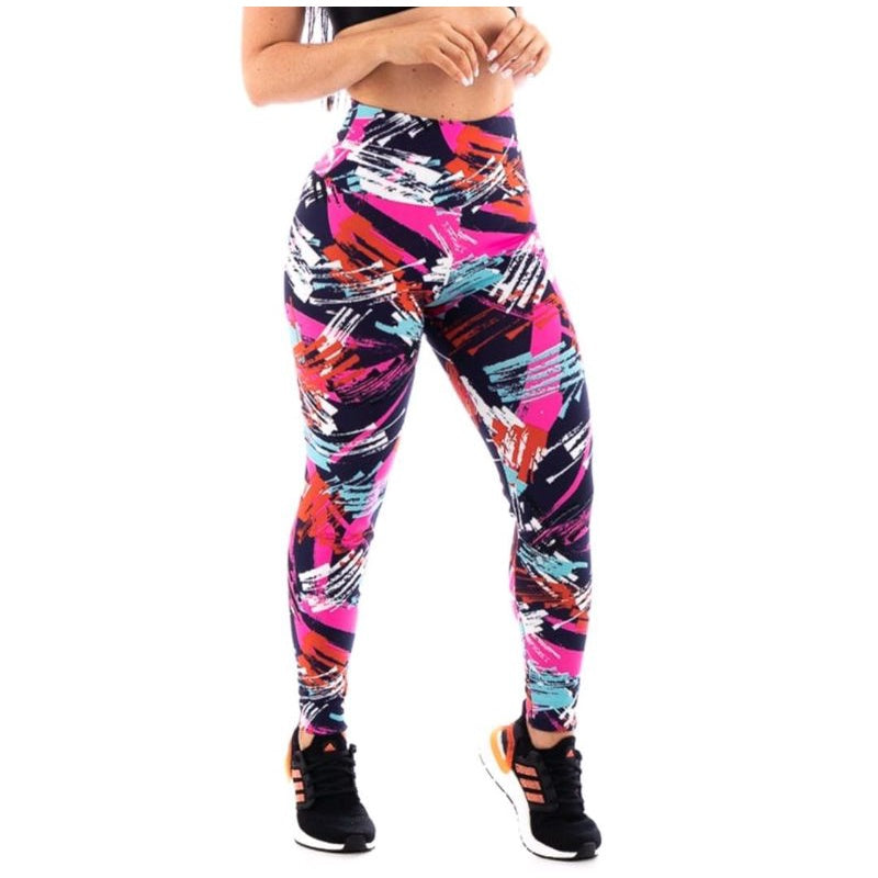 Calça Legging Leg Feminina Cos Alto Suplex Estampada Fitness Academia.