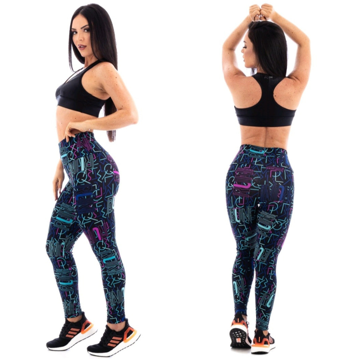 Calça Legging Cos Alto Suplex Estampada Fitness Sortida